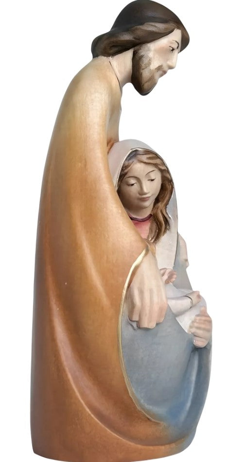 7" Hand-Painted Maple Wood Holy Family Statue