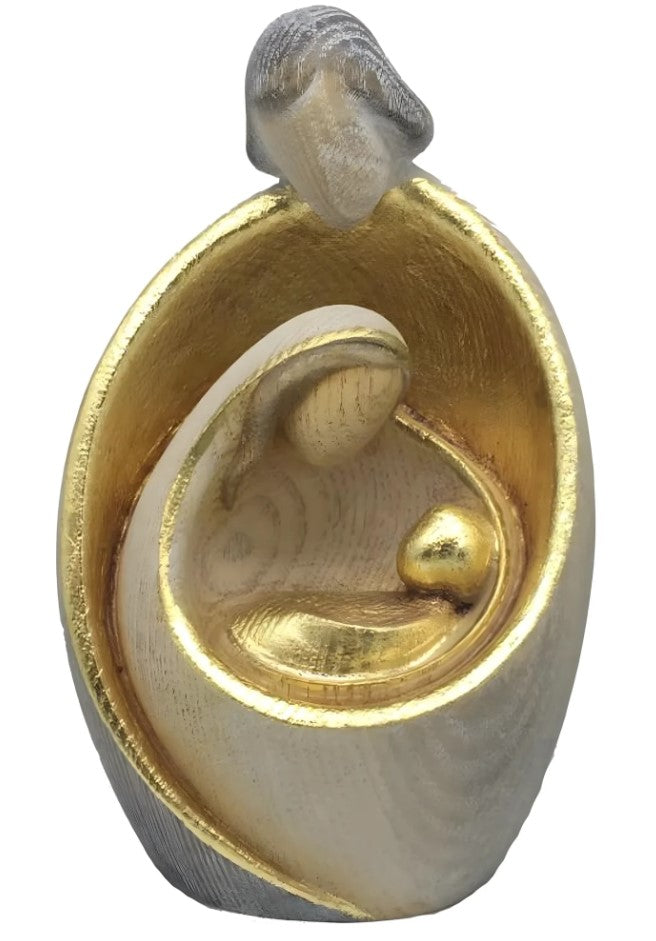 2" Modern Stylized Maple Wood Holy Family Mini Statue