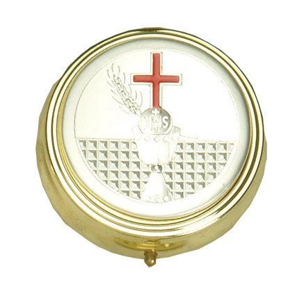 2.25" Silver & Gold Tone Chalice with Cross Large Pyx