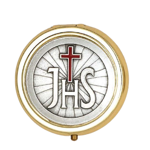2.25" Silver & Gold Tone JHS Large Pyx