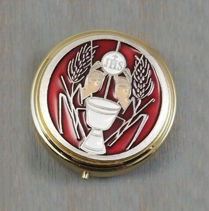 2.25" Red Enameled Holy Communion Large Pyx