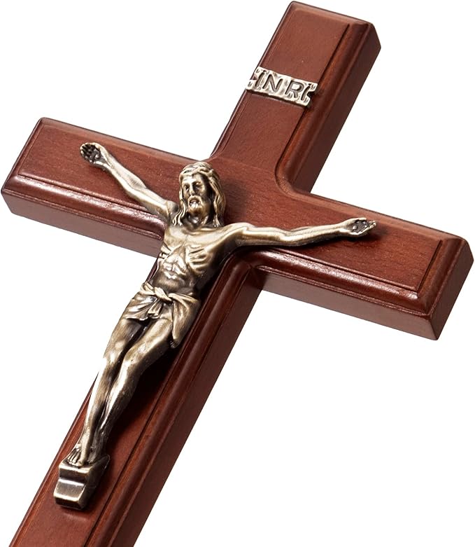 7.5in. Walnut Crucifix with Salerni Corpus