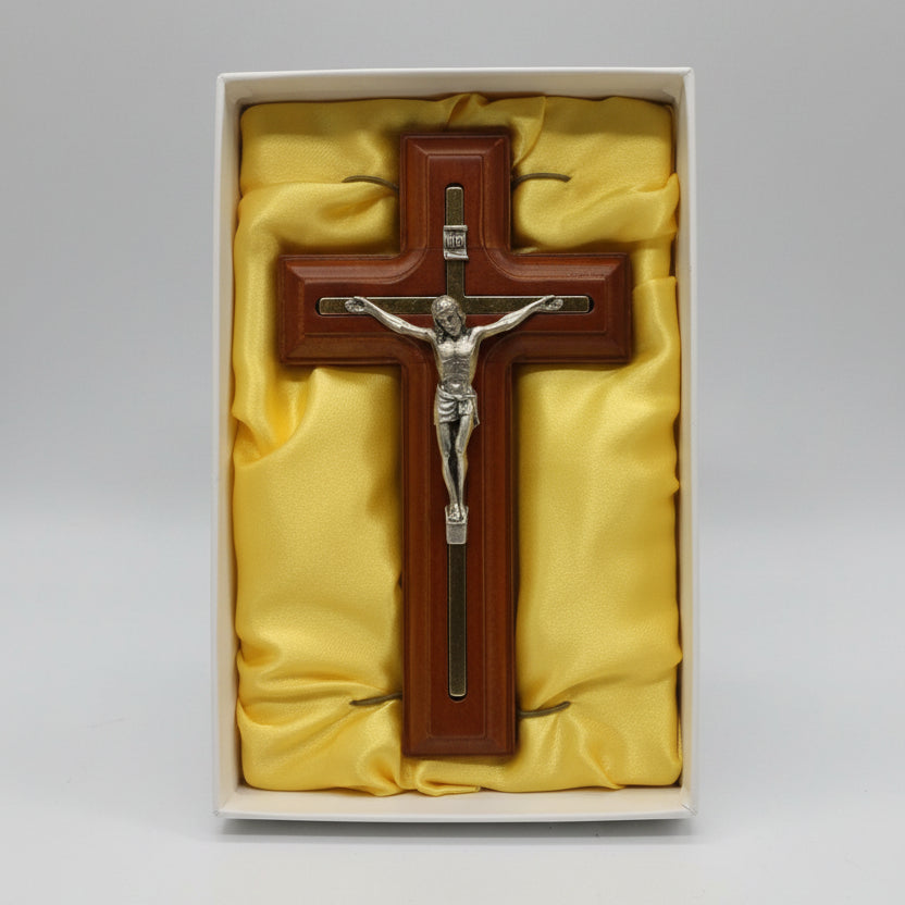 5.5" Rose Inlay Crucifix