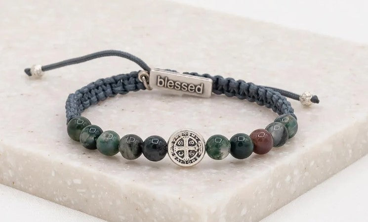 Wake Up and Pray Meditation Bracelet - Mixed Agate