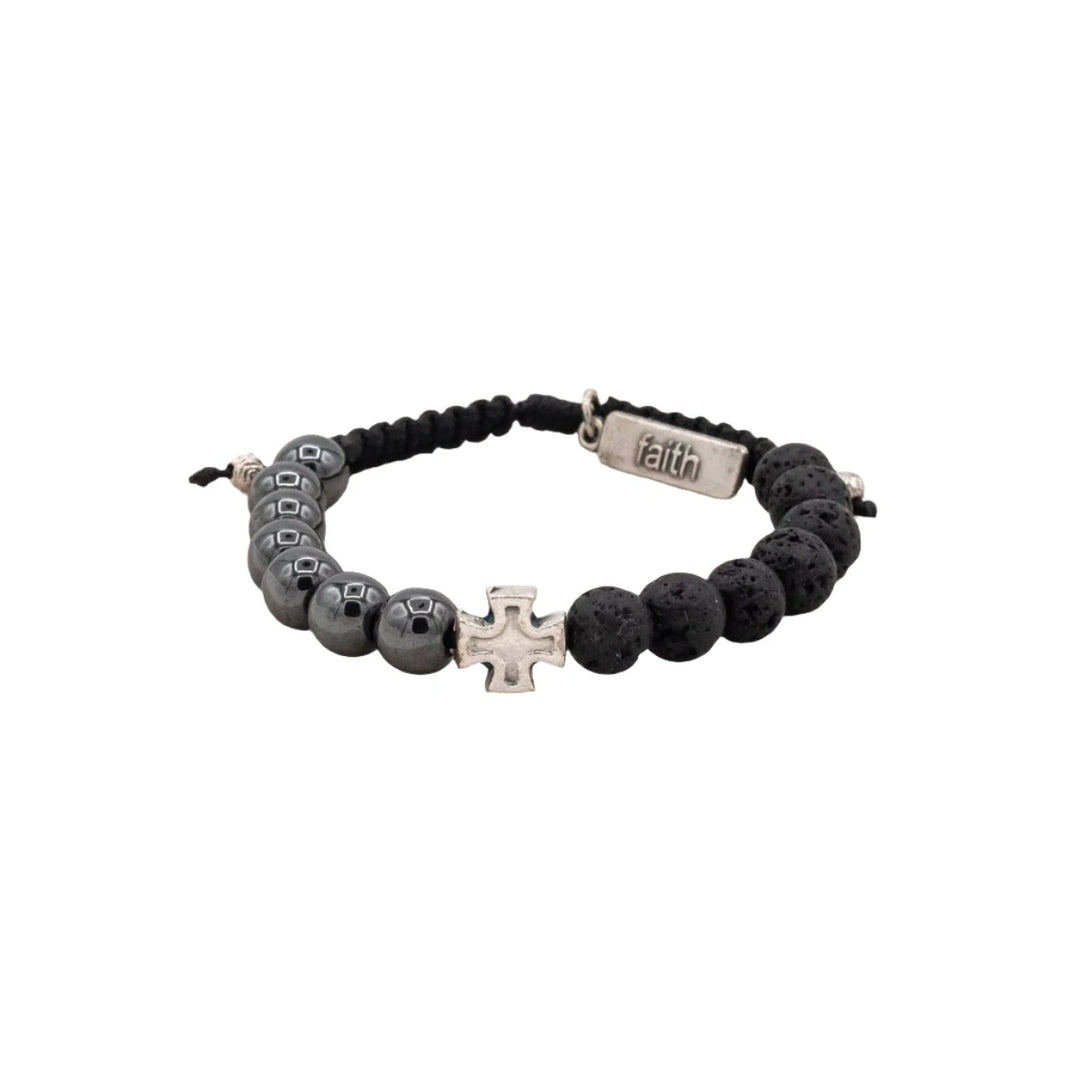 Perfectly Imperfect Lava & Hematite Bracelet