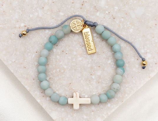 Divine Grace Cross Bracelet - Amazonite