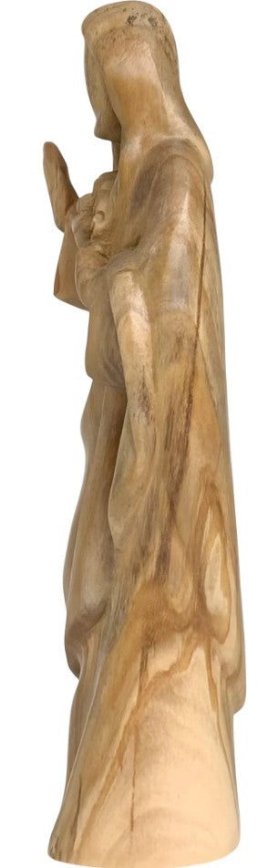 6.25" Hand-Carved Italian Olive Wood Sacred Heart of Jesus Statue