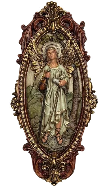 18.5" Archangel Raphael Oval Medallion Plaque