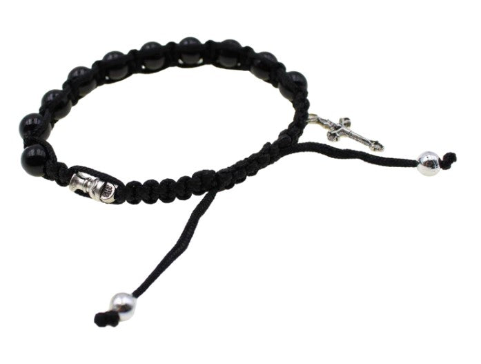 8mm Adjustable Communion Cord Bracelet with Cross and Chalice