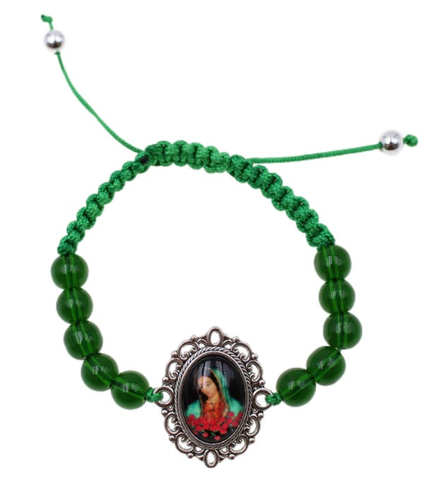 8mm Our Lady of Guadalupe Adjustable Cord Bracelet