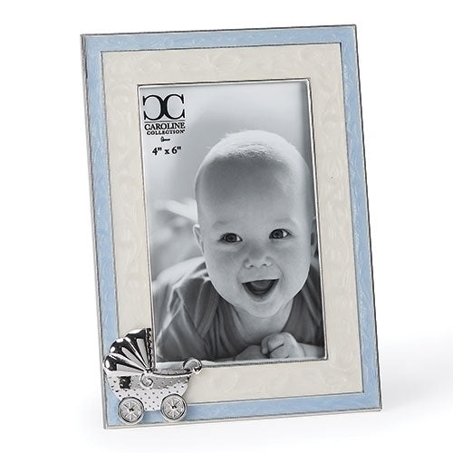 Blue Baby Carriage Picture Frame