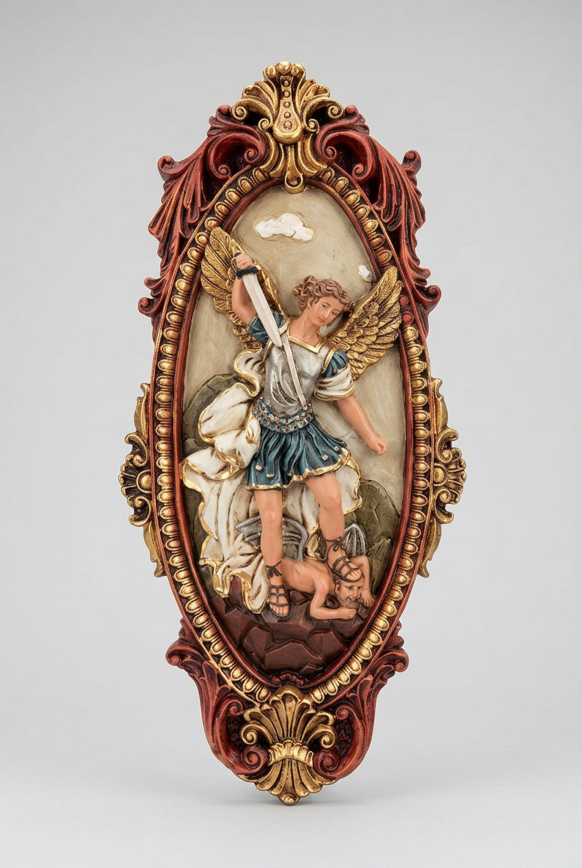 18.5" Archangel Michael Giant Oval Medallion Plaque