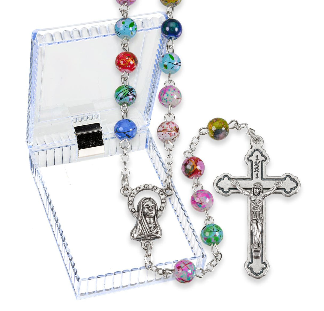 Multicolored Speckled Bead Rosary