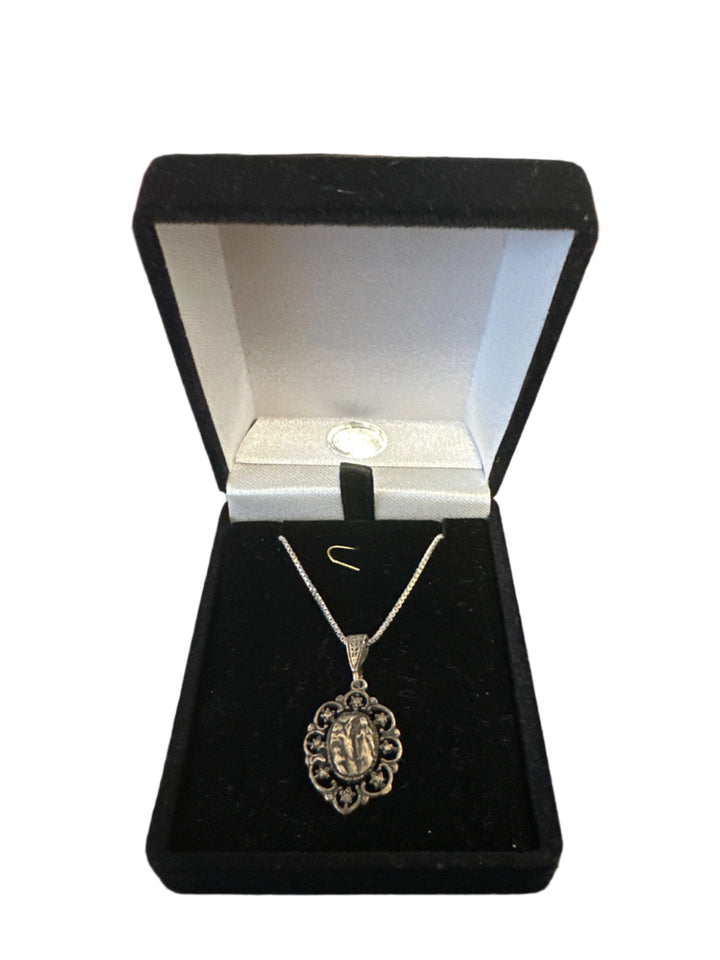 Sterling Silver Our Lady of Lourdes Necklace