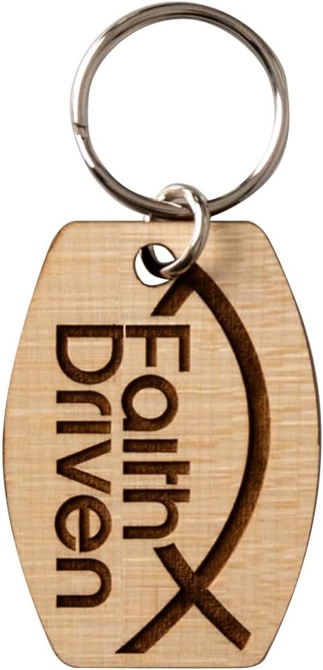 Faith Driven Wooden Keychain