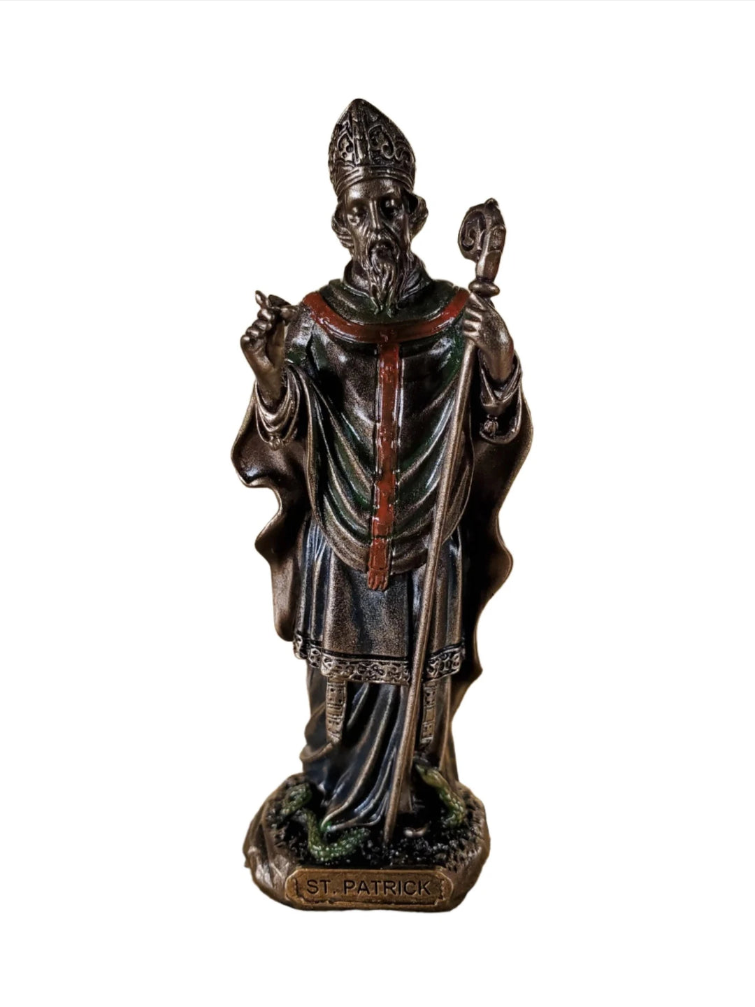 4" St. Patrick Bronze Statue