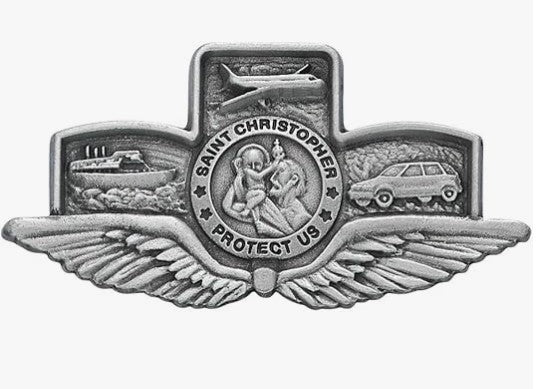 2" St Christopher With Wings Visor Clip Visor Clips