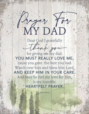 11.75 x 15" Prayer For My Dad Plaque