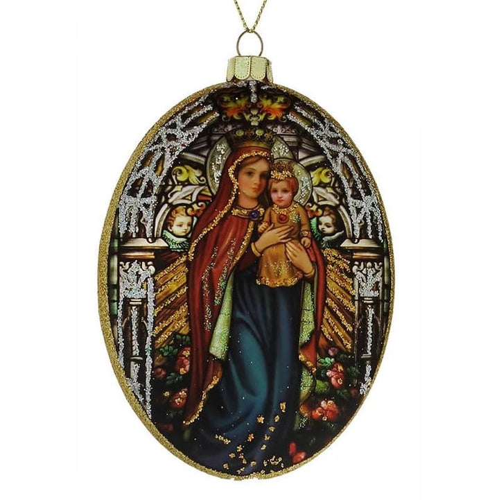 4.5" Stained Glass Oval Ornament