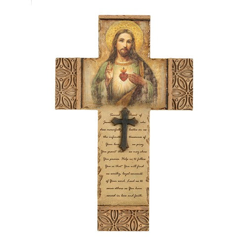 Sacred Heart Wall Art Cross