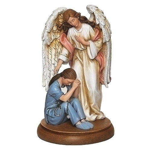 7.25" Guardian Angel with Female Healthcare Worker