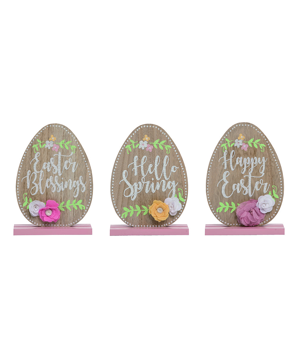 Easter Blessings Egg Shaped Plaque