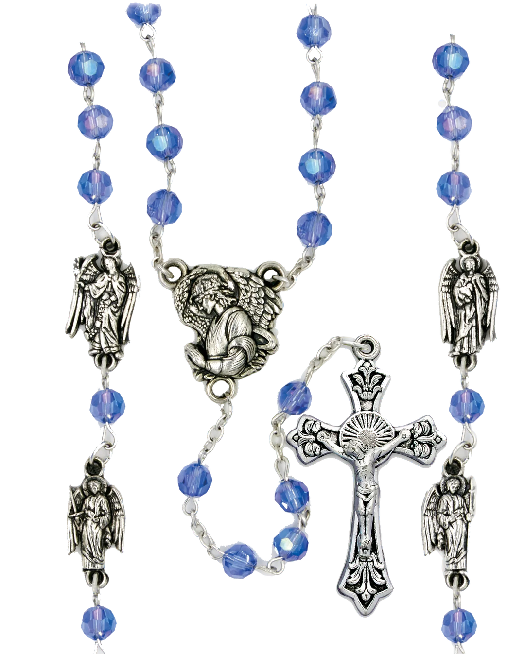 Archangel Tin Cut Sapphire Rosary