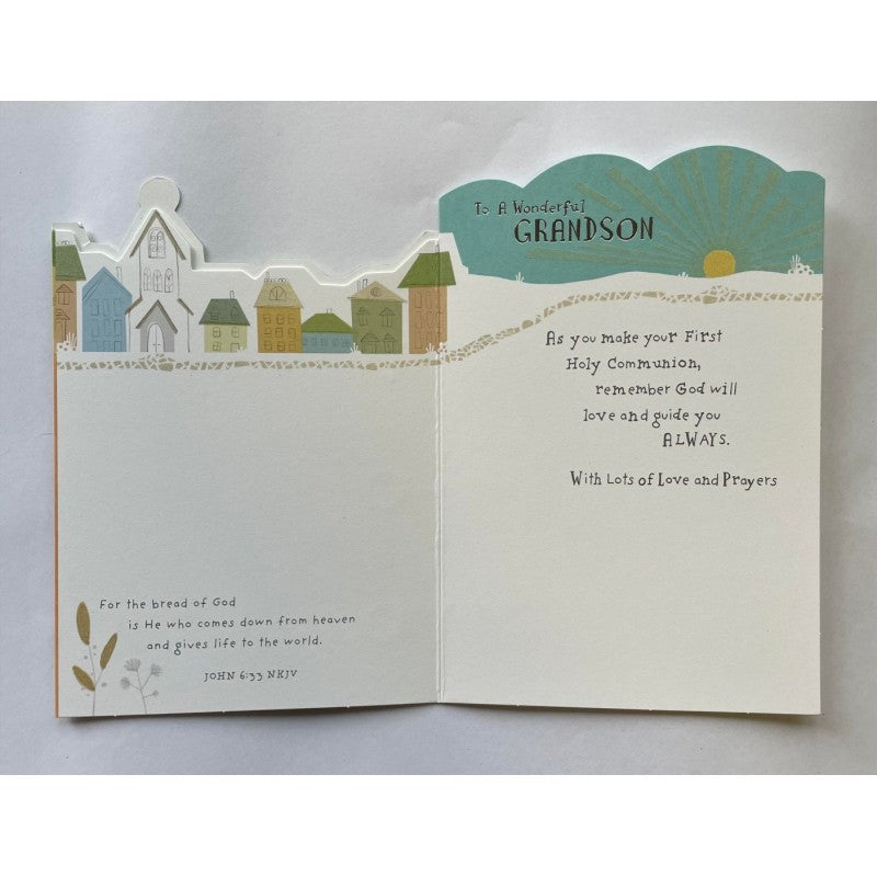 To A Wonderful Grandson - First Communion Card