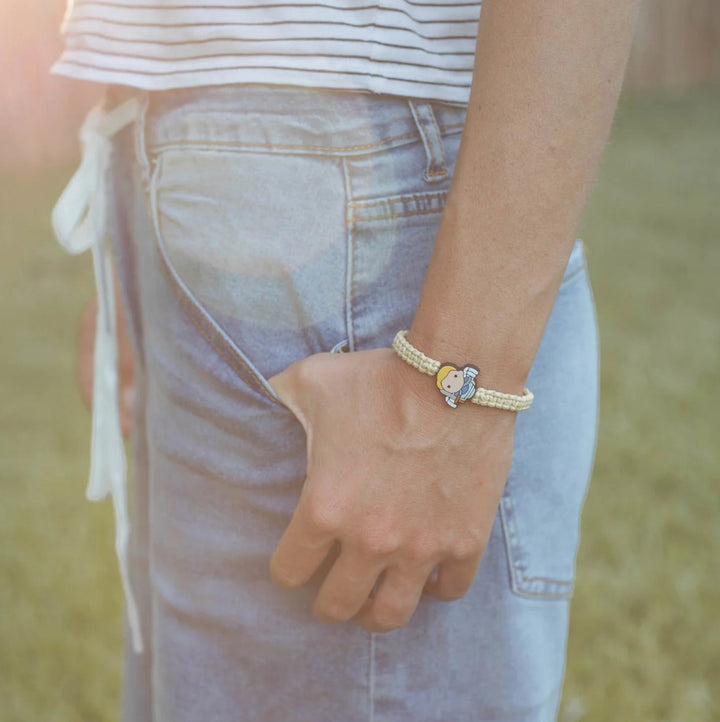Tiny Saint™ St. Michael Tan Corded Bracelet