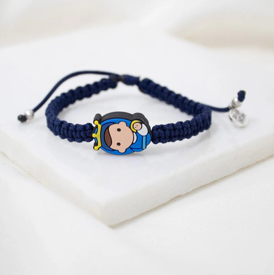 Tiny Saint™ Mary, Blessed Mother Navy Corded Bracelet