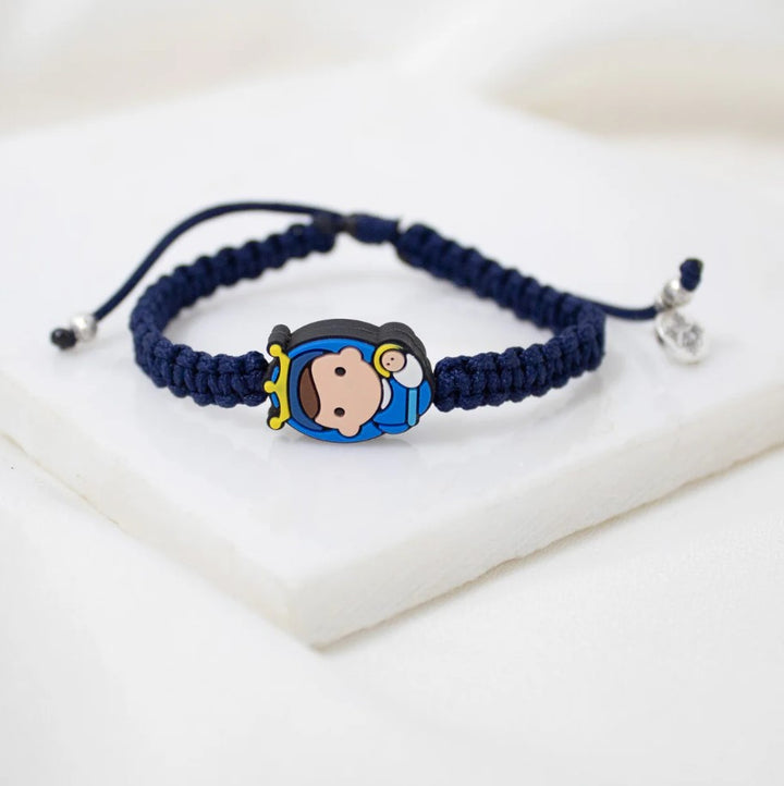 Tiny Saint™ Mary, Blessed Mother Navy Corded Bracelet