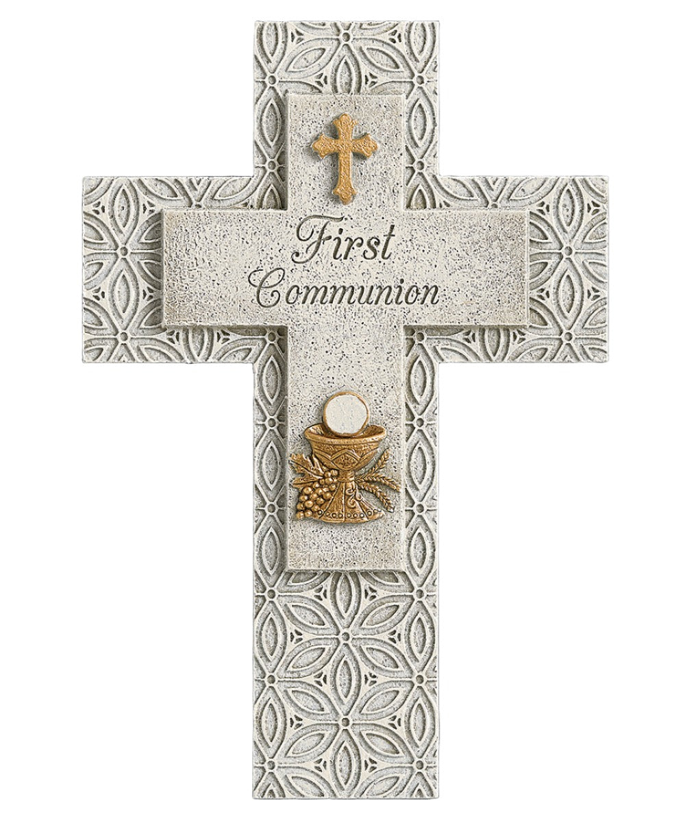 First Communion Cross with Chalice and Cross Design