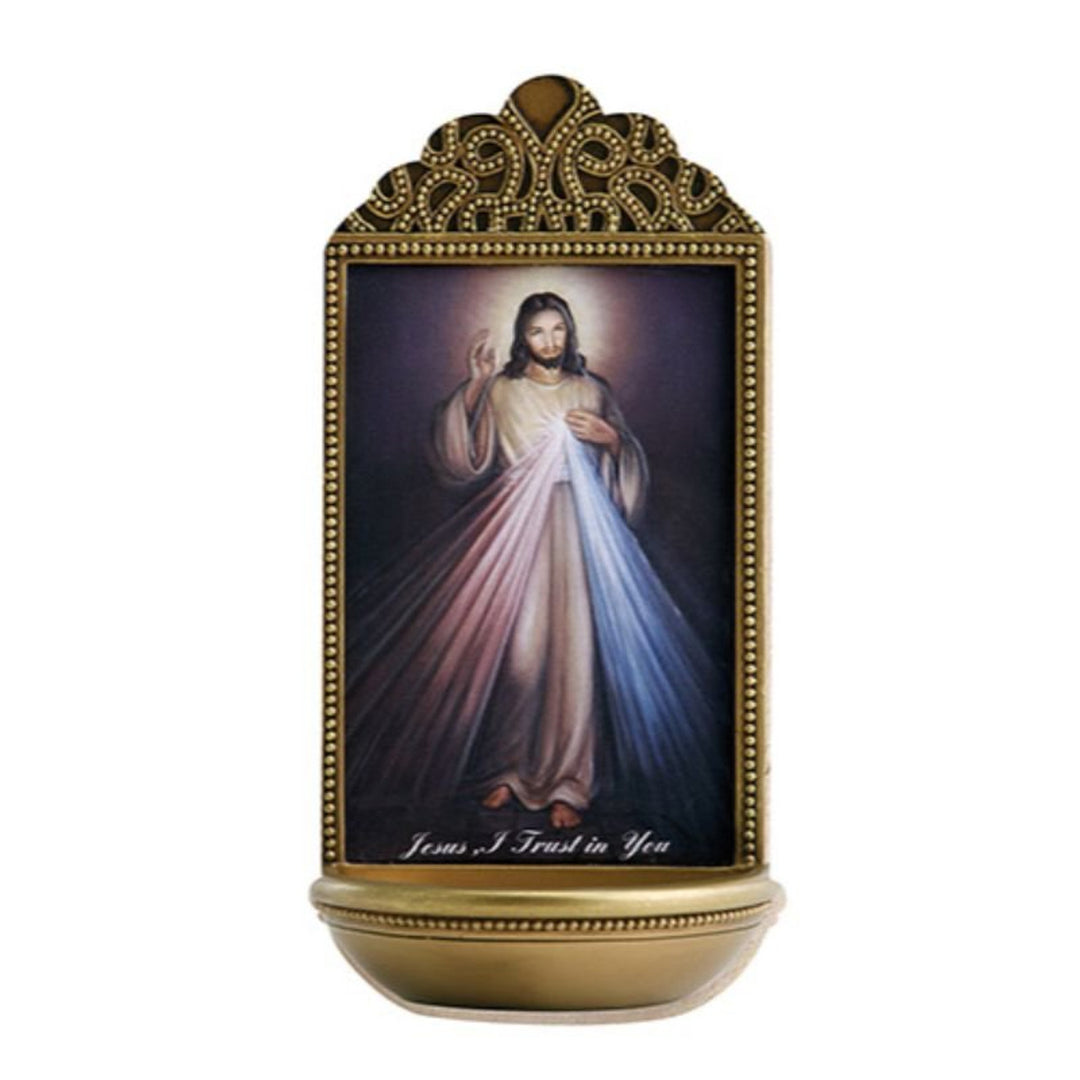 6" Divine Mercy Holy Water Font