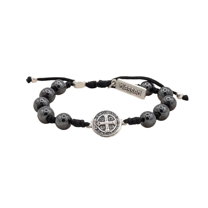Fearless Blessing Hematite St. Benedict Bracelet