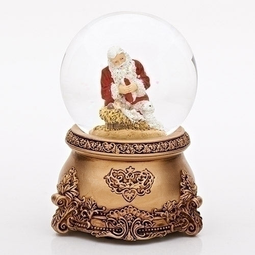 4.5" Musical Kneeling Santa with baby Jesus