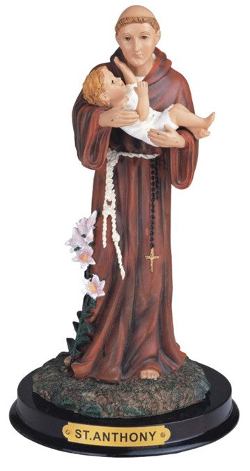 9" St. Anthony with Child Resin Statue