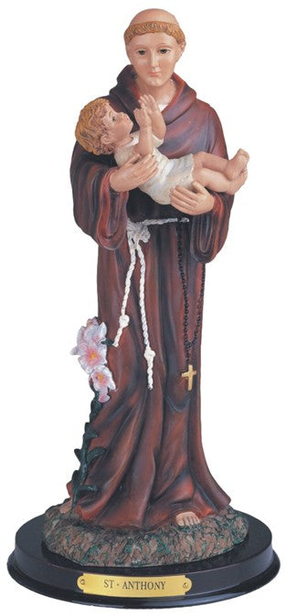 12" St. Anthony with Child Resin Statue