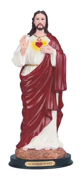 12" Sacred Heart of Jesus Resin Statue