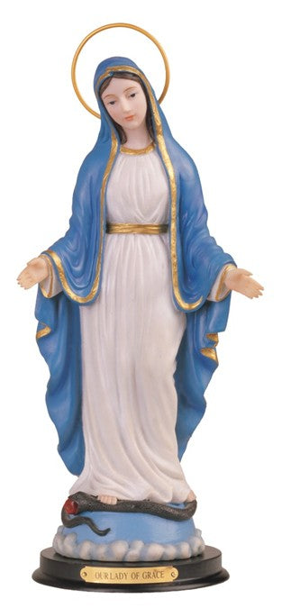 12" Our Lady of Grace with Halo Resin Statue