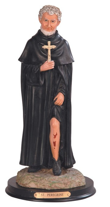 12" St. Peregrine Resin Statue