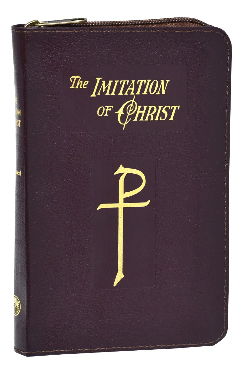 The Imitation of Christ with Leather Zipper - Burgandy