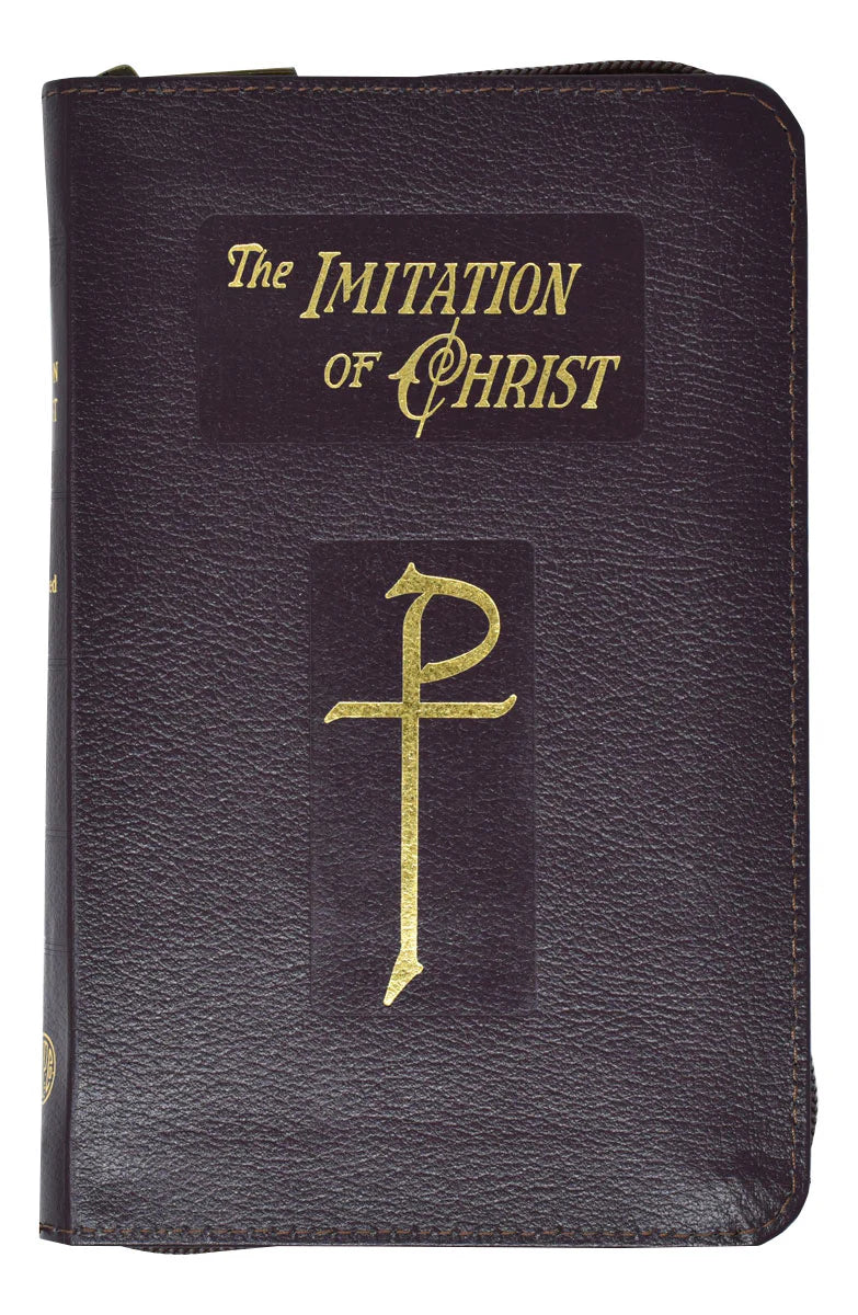 The Imitation of Christ with Leather Zipper - Burgandy