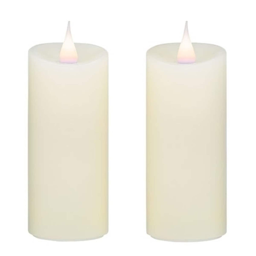 White LED Pillar Candles Set