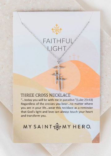 Three Cross Necklace - Silver