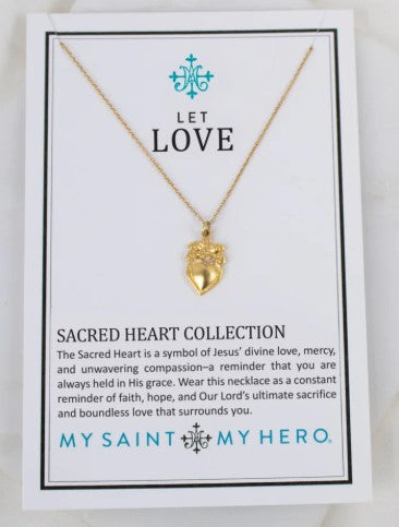 18" Sacred Heart Flower Necklace