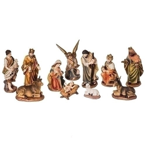 6" 11 Piece Set Color Nativity