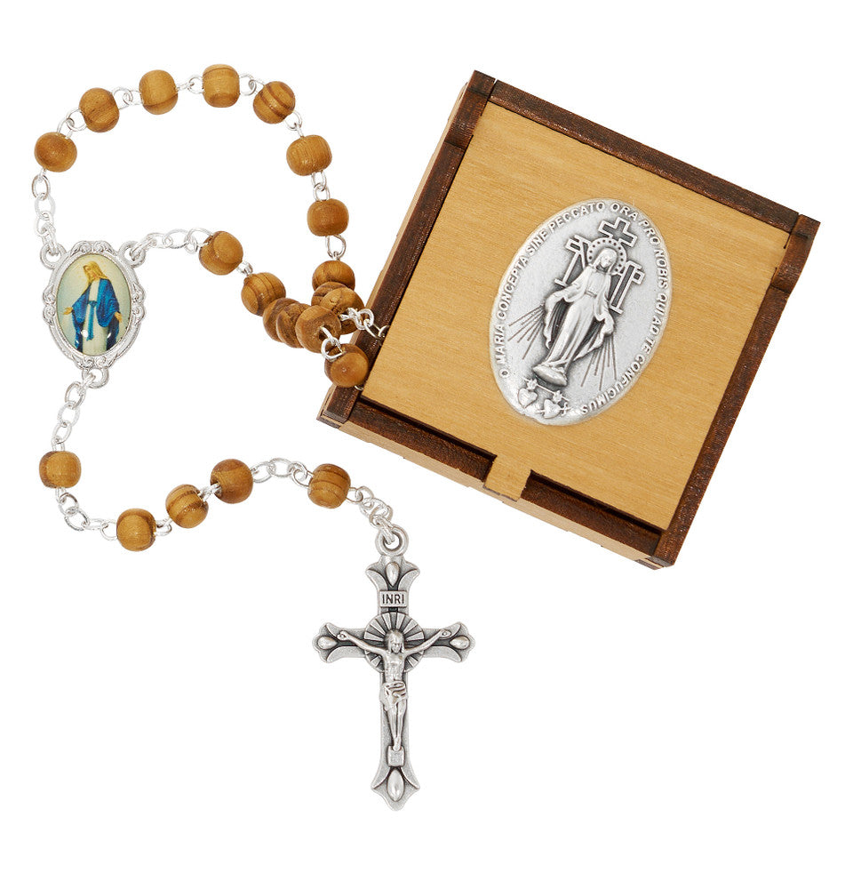 Miraculous Wooden Rosary and Box