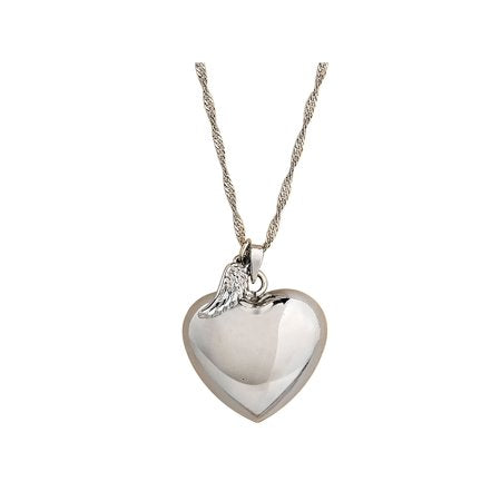 18" Silver Angel Heart Chime Necklace