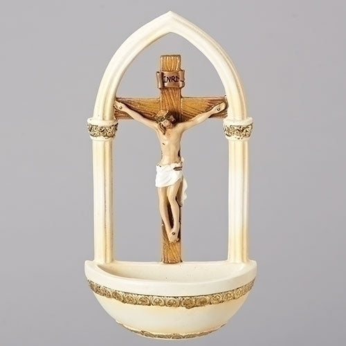 7" Crucifix Holy Water Font