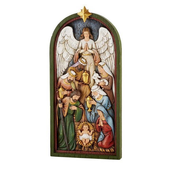 14" Nativity Arched Plaque